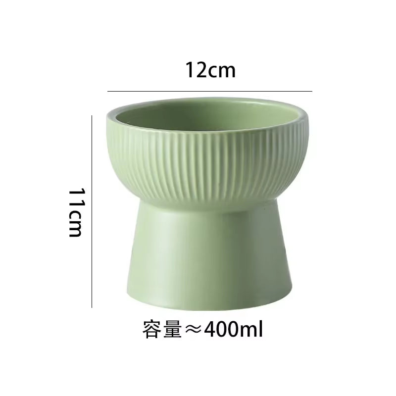 Nordic Cat Food Water Bowl Small Dogs Elevated Drinking Eating Feeders Ceramic Pet Feeding Supplies Puppy Cat Accessories