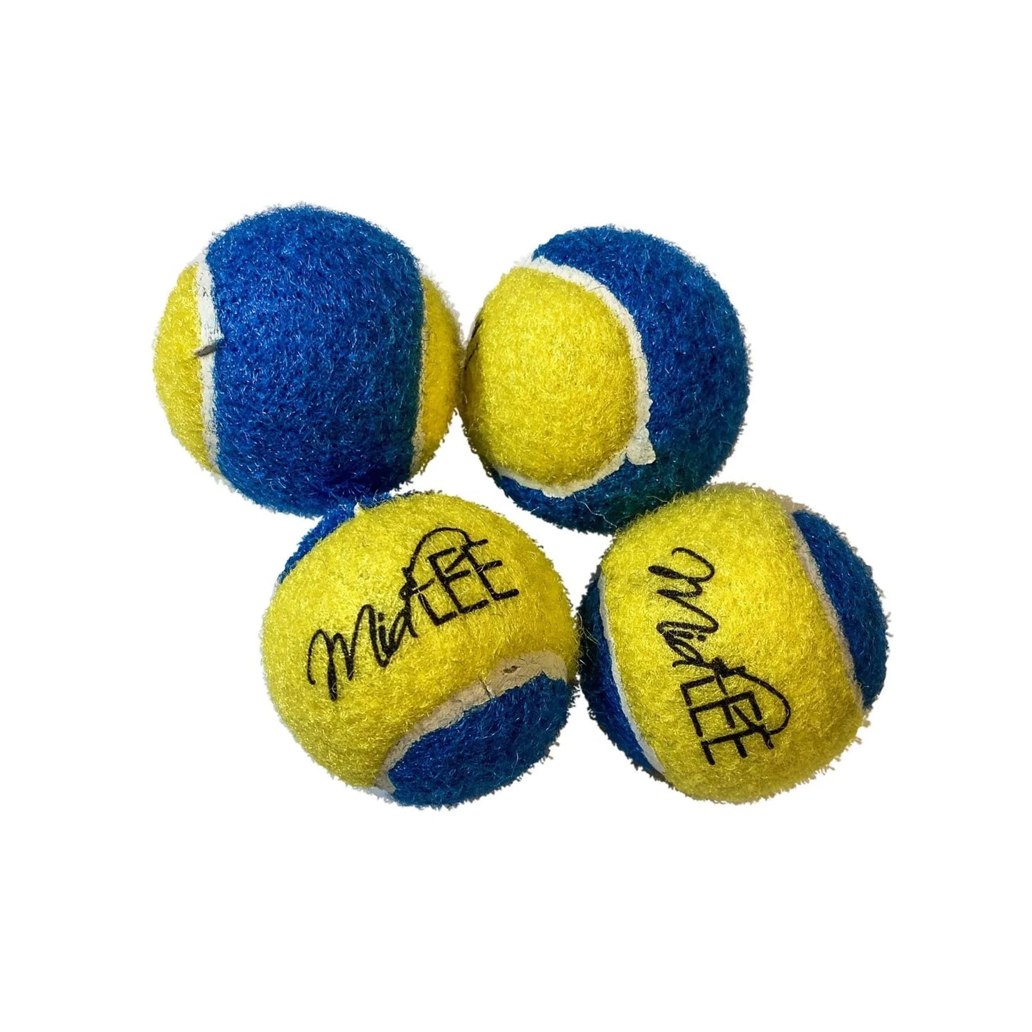 Mini Dog Tennis Balls - Blue/Yellow- Pack of 4