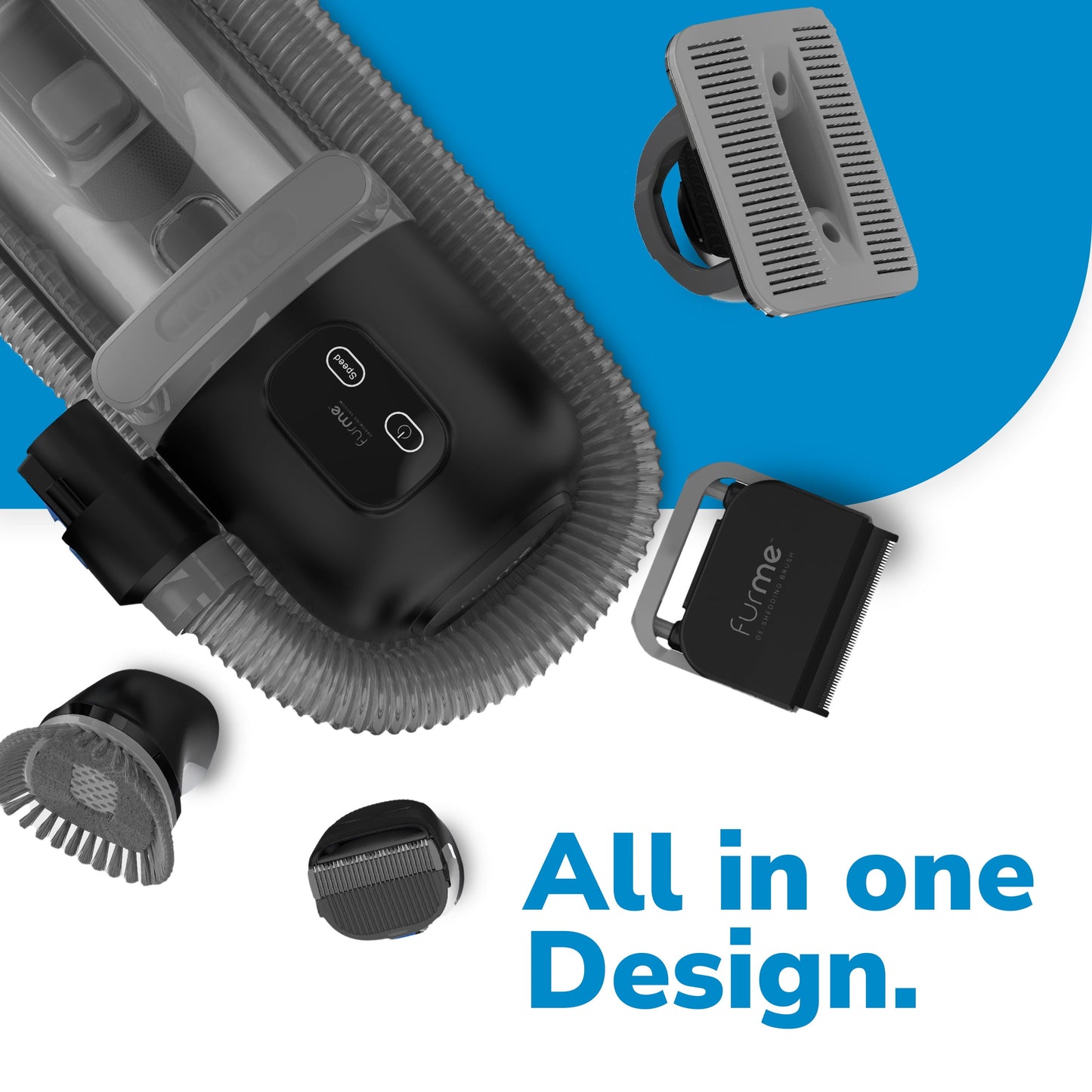 Original Pet Grooming Vacuum Kit, 5 Pet Grooming Tools, Works for All Dogs, Cats, and Pet Fur