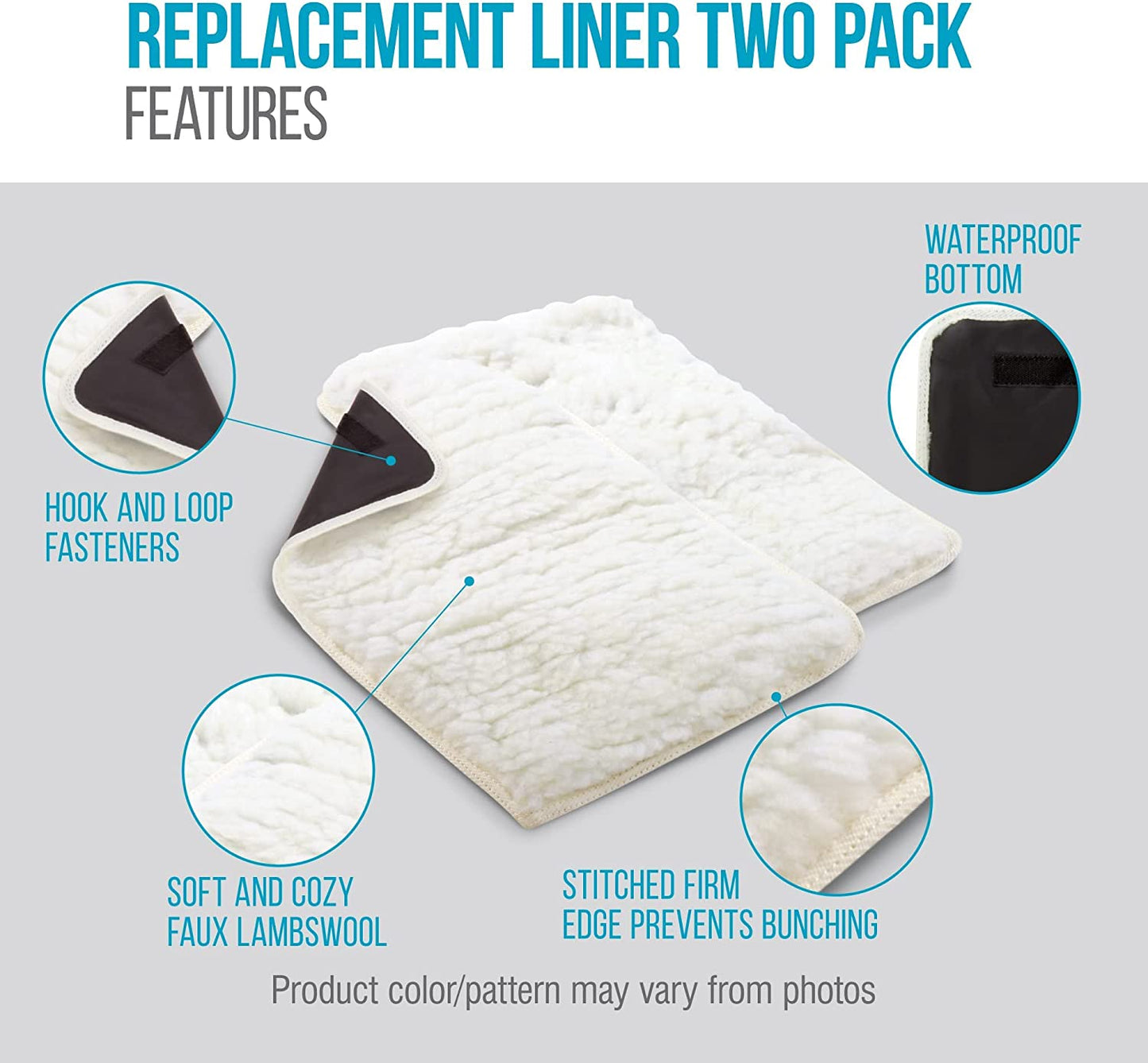 (2 Count) Replacement Liners for Travel Pet Carriers - White, Small