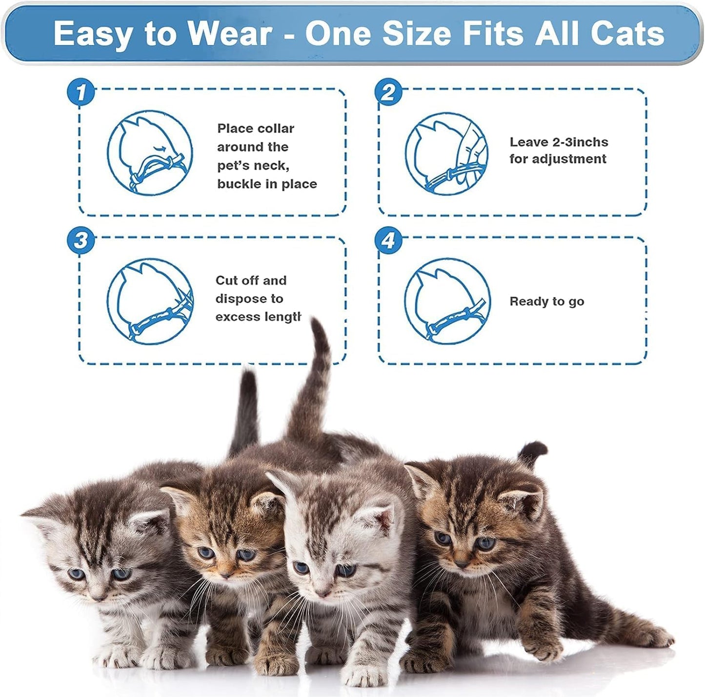 Cat Calming Collars 3 Pack, Pheromone Calming Collar for Cats, Natural, Adjustable, Waterproof Relieve Cat Anxiety Collar, Kitten Pheromone Collars for 60 Days Safe Use (Purple)