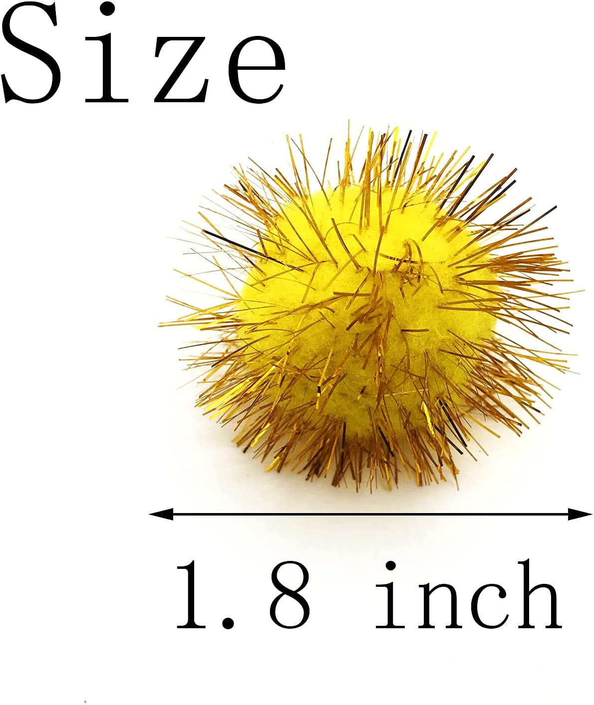 24 Pcs Cat Balls Toys 1.8 Inch Sparkle Balls Tinsel Glitter Pom Pom Balls Cat