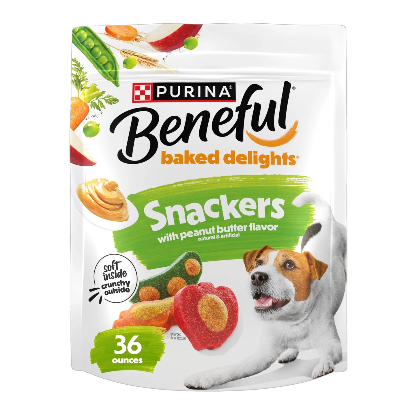 (4 Pack) Beneful Produced in USA Facilities Dog Training Treats for Dogs, Baked Delights Snackers