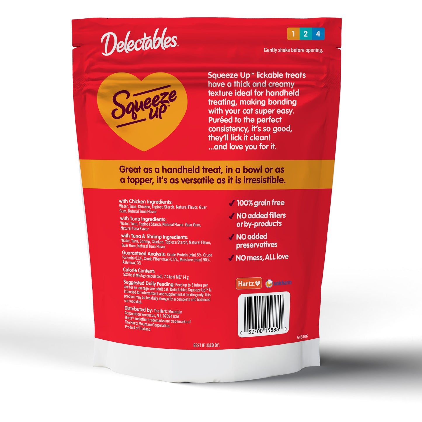 Hartz Squeeze up Variety Pack Interactive Lickable Wet Cat Treat, 0.5Oz (24 Count)