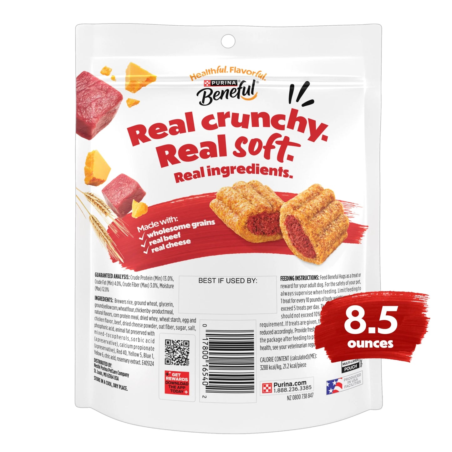 Purina Baked Delights Hugs with Real Beef and Cheese Oven Baked Dog Treats Produced in USA Facilities