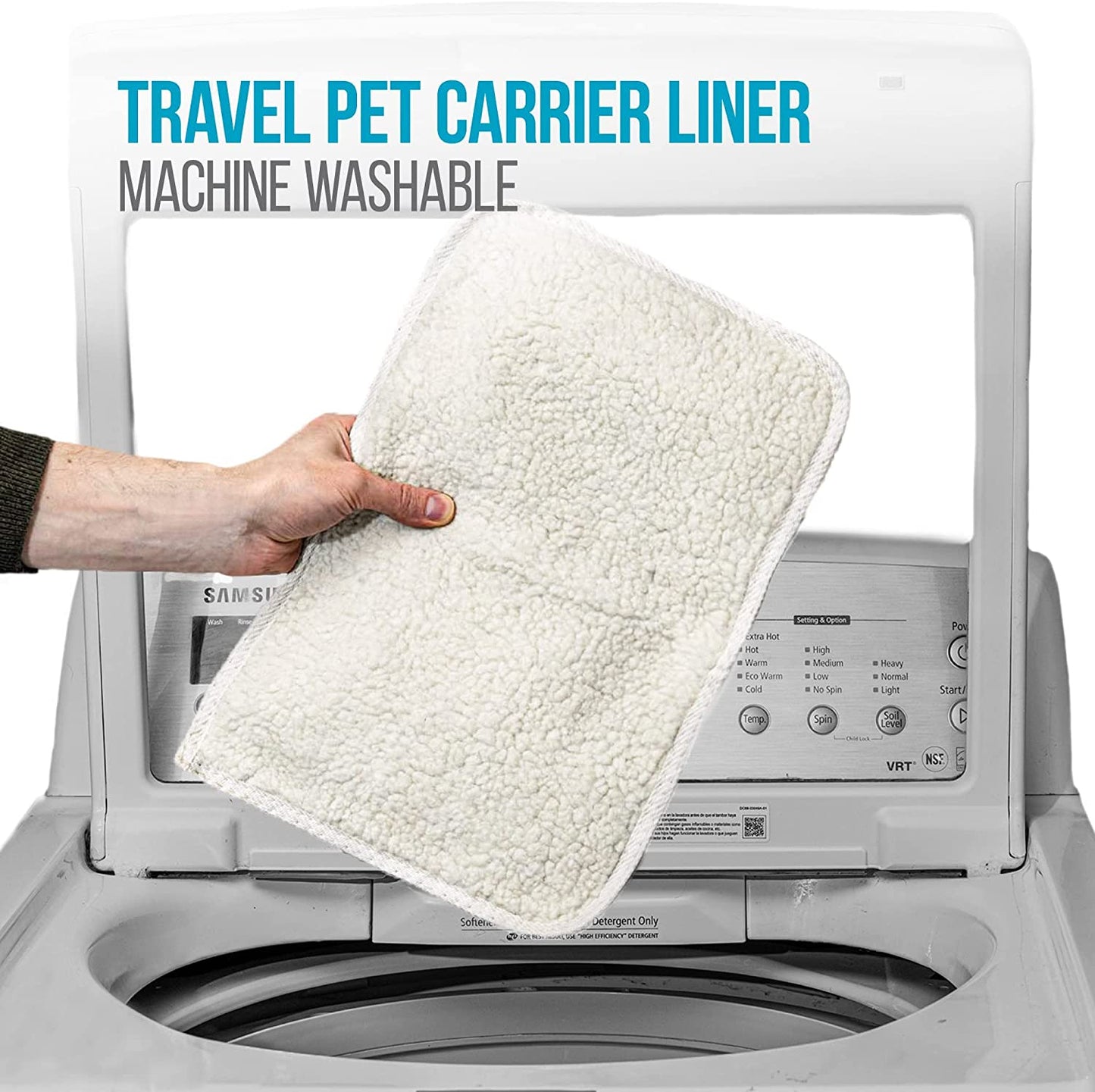 (2 Count) Replacement Liners for Travel Pet Carriers - White, Small