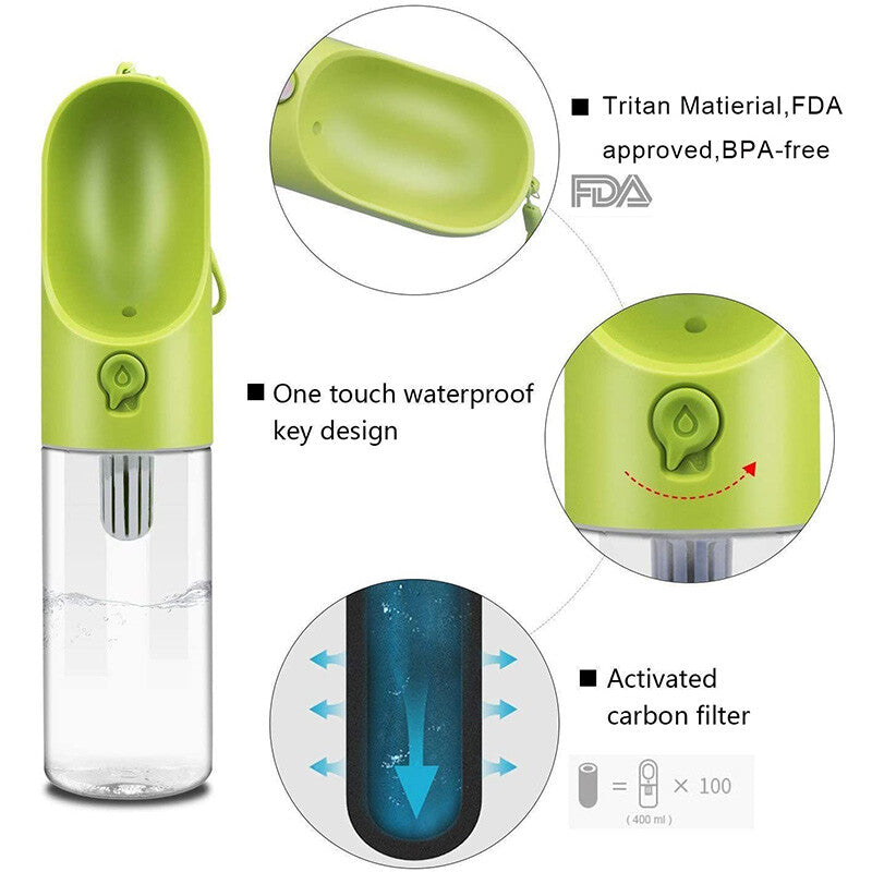 PETKIT Portable Dog Water Bottle 400Ml Travel Walking Pet Water Bottle Dispenser