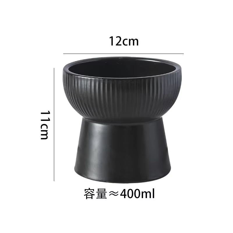 Nordic Cat Food Water Bowl Small Dogs Elevated Drinking Eating Feeders Ceramic Pet Feeding Supplies Puppy Cat Accessories