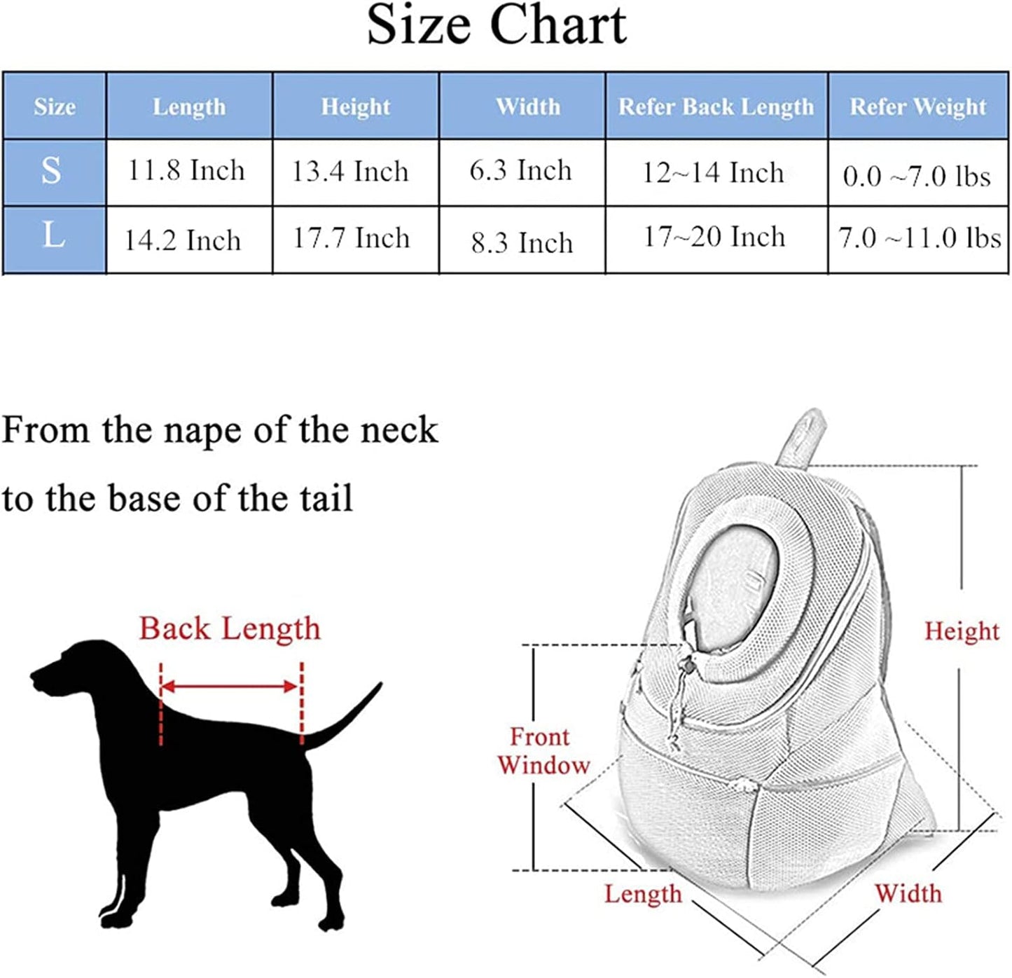 Pet Carrier Backpack, Pet Front Cat Dog Carrier, Breathable Head Out Travel Bag for Traveling Hiking Camping, S, Red