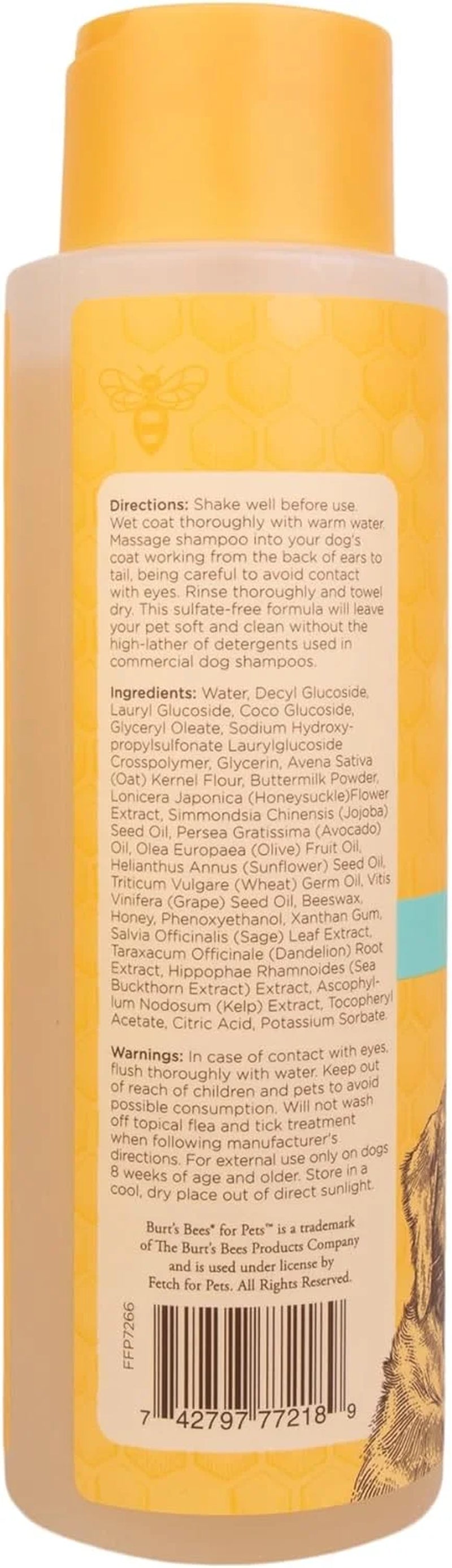 Burt’S Bees Dog Itch Soothing Shampoo, Honeysuckle Scent 16 Ounces