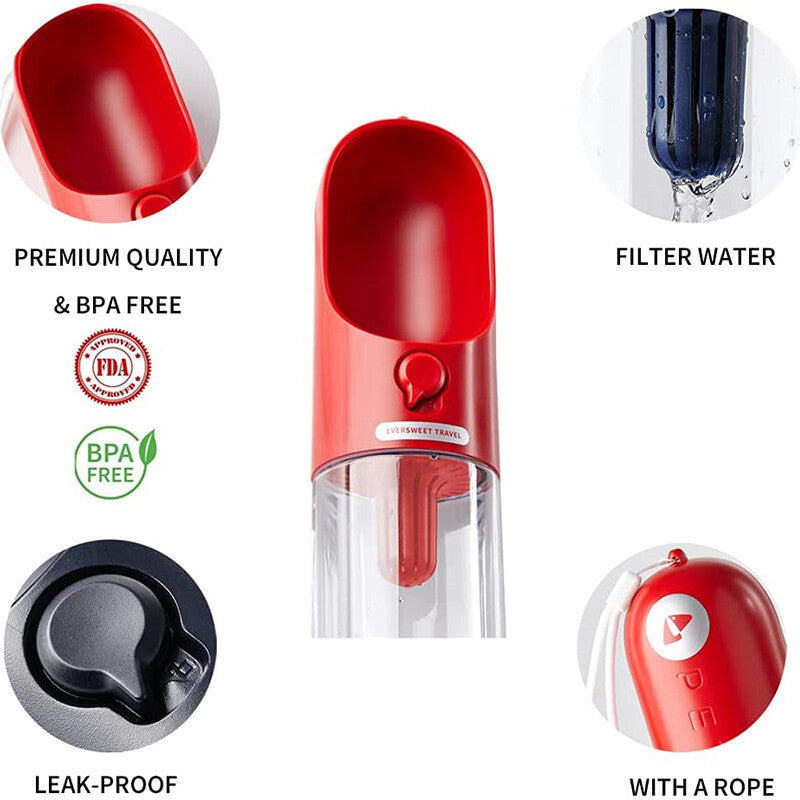 PETKIT Portable Dog Water Bottle 400Ml Travel Walking Pet Water Bottle Dispenser