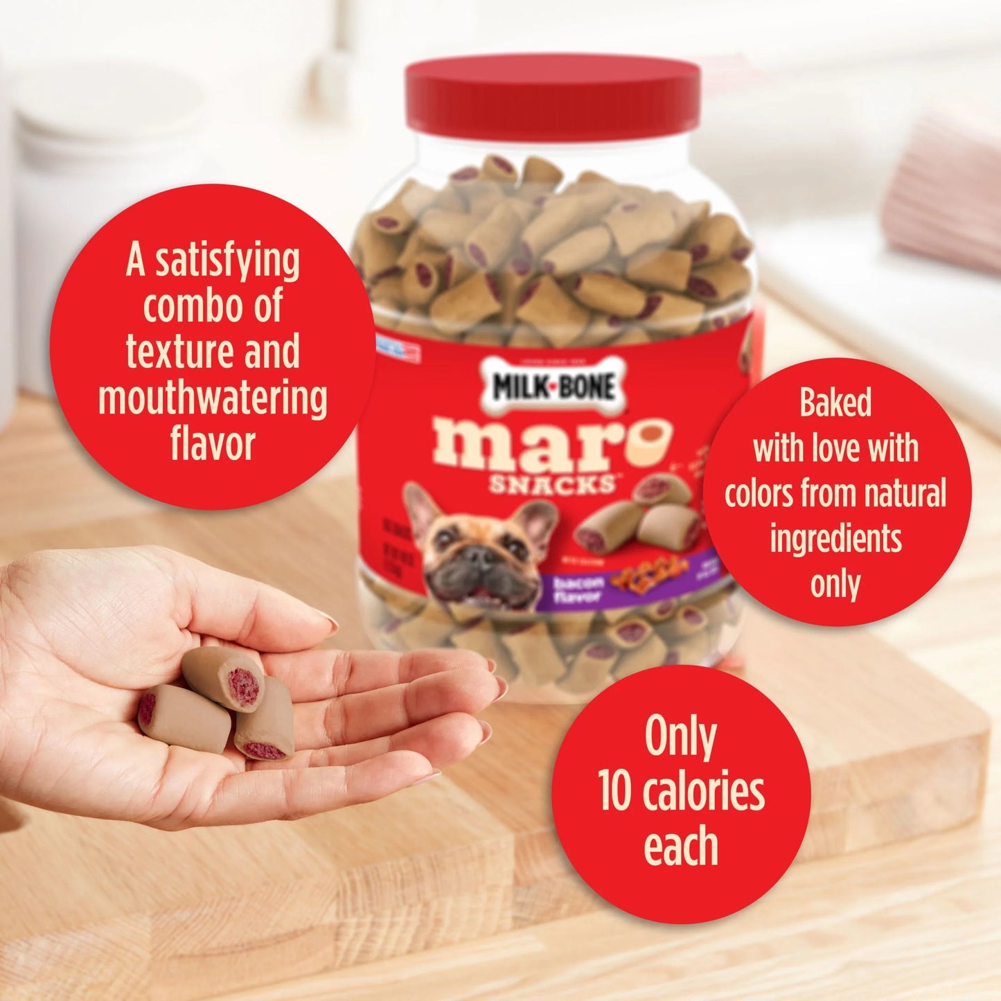 Milk Bone Marosnacks Bacon Flavor Small Dog Treats with Bone Marrow, 40 Ozs