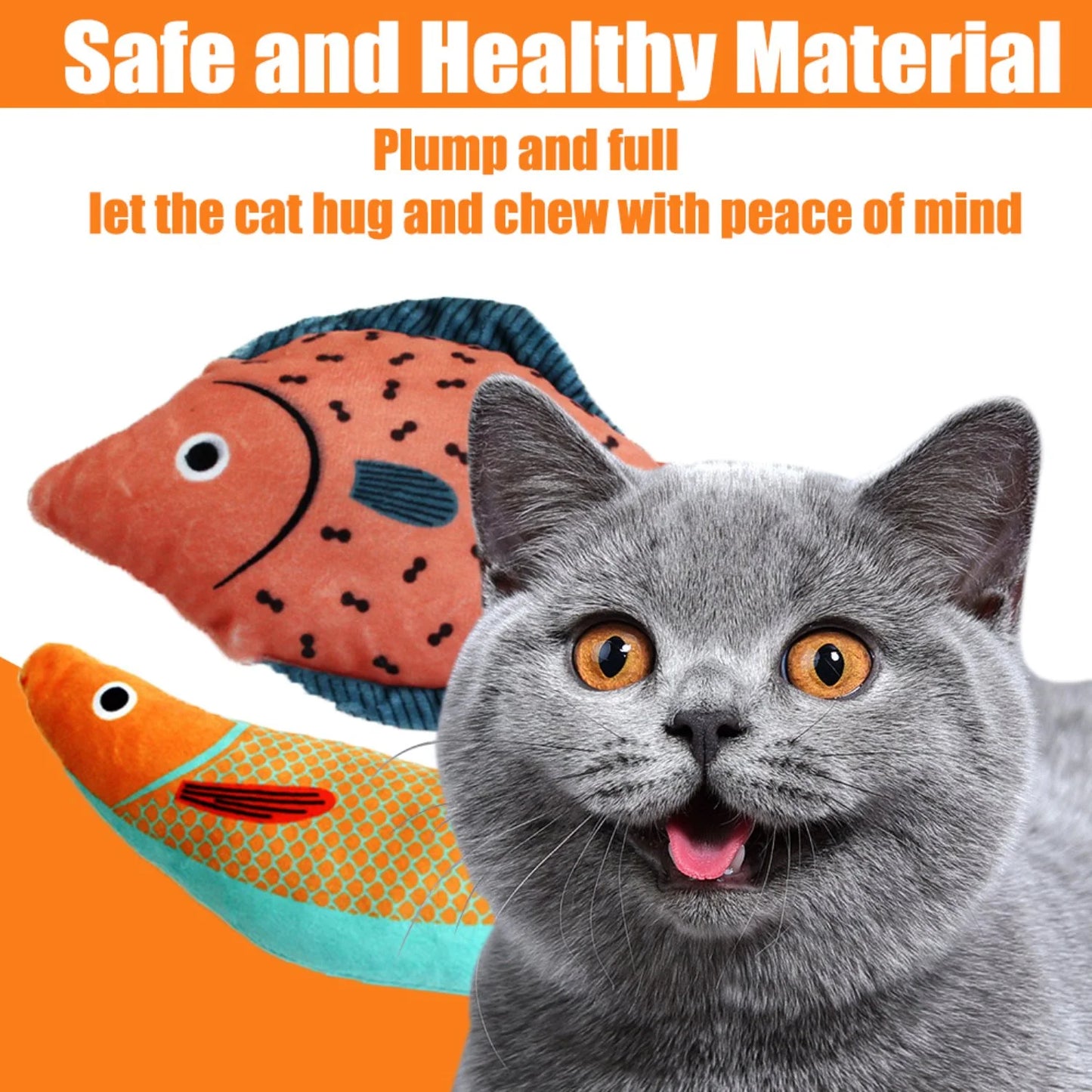 Cats Catnip Toys, Realistic Fish Interactive Toys for Kitty Pets
