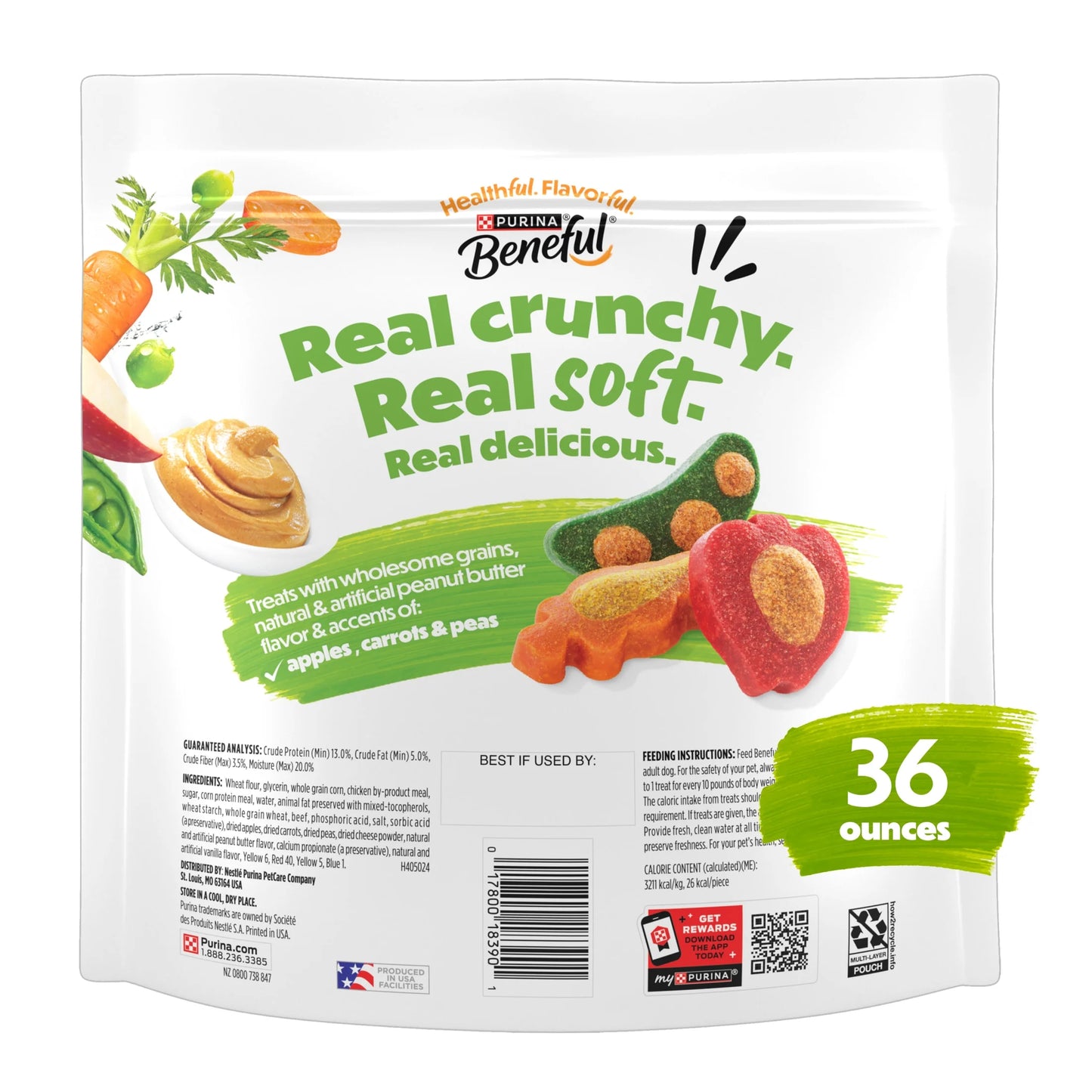 (4 Pack) Beneful Produced in USA Facilities Dog Training Treats for Dogs, Baked Delights Snackers