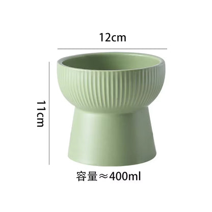 Nordic Cat Food Water Bowl Small Dogs Elevated Drinking Eating Feeders Ceramic Pet Feeding Supplies Puppy Cat Accessories