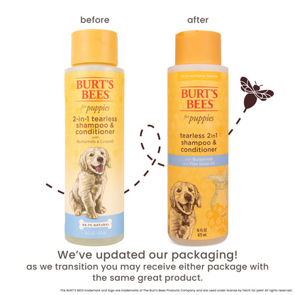 Natural Pet Care Tearless 2 -1 Dog Puppy Shampoo Conditioner Buttermilk and Linseed Oil