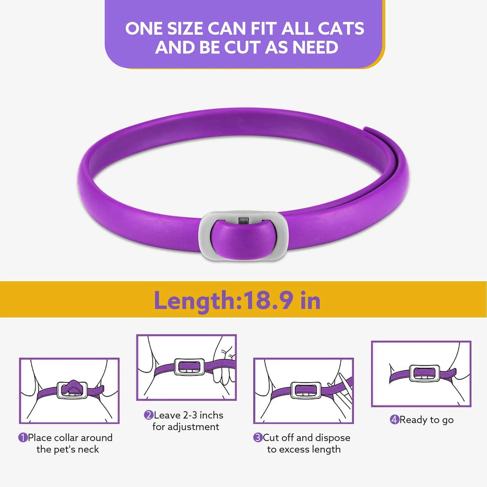 Calming Collar for Cats with Pheromones,Cat Anxiety and Calming,Up to 18.9Inch,Water Resistant,8 Pack 240 Days Supply