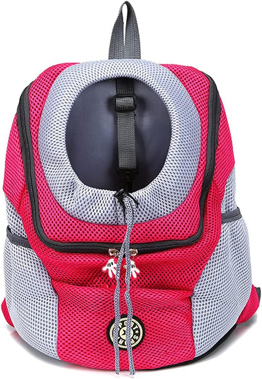 Pet Carrier Backpack, Pet Front Cat Dog Carrier, Breathable Head Out Travel Bag for Traveling Hiking Camping, S, Red