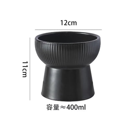 Nordic Cat Food Water Bowl Small Dogs Elevated Drinking Eating Feeders Ceramic Pet Feeding Supplies Puppy Cat Accessories
