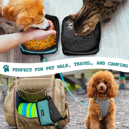 Travel Collapsible Dog Bowl Foldable Expand Water Dish for Pet Cat Food Hiking
