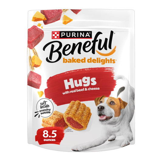 Purina  Baked Delights Hugs with Real Beef and Cheese Oven Baked Dog Treats Produced in USA Facilities