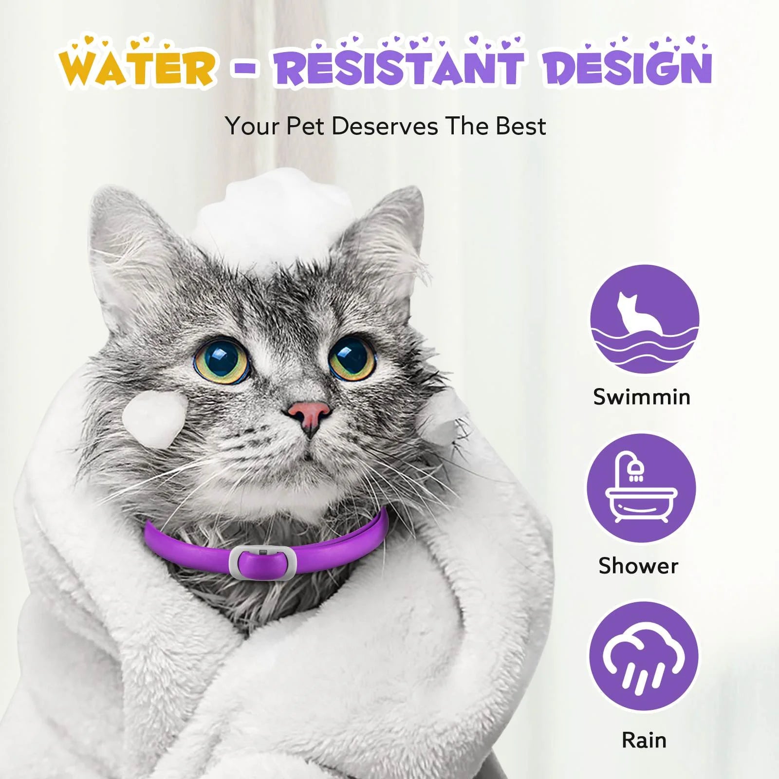 Calming Collar for Cats with Pheromones,Cat Anxiety and Calming,Up to 18.9Inch,Water Resistant,8 Pack 240 Days Supply