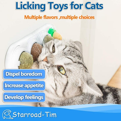 Catnip Balls Catnip Toy for Cats Rotatable Edible Balls Natural Healthy Self-Adhesive Catnip Edible Balls (White)