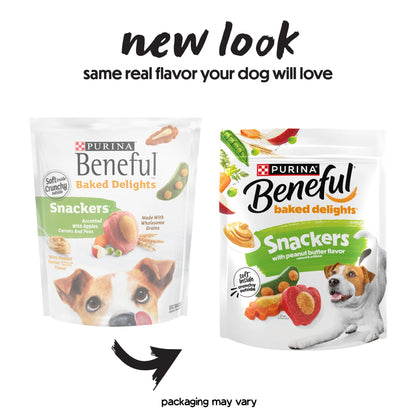 (4 Pack)  Beneful Produced in USA Facilities Dog Training Treats for Dogs, Baked Delights Snackers