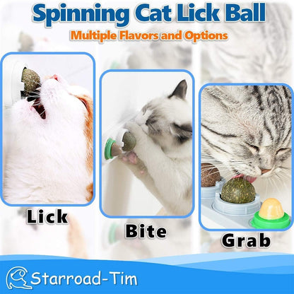 Catnip Balls Catnip Toy for Cats Rotatable Edible Balls Natural Healthy Self-Adhesive Catnip Edible Balls (White)